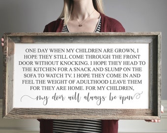 FARMHOUSE One Day When My Children Are Grown Wood Sign, Parents Wood Sign, Parents Children Quote Christmas Gift, Mother of the Bride Gift