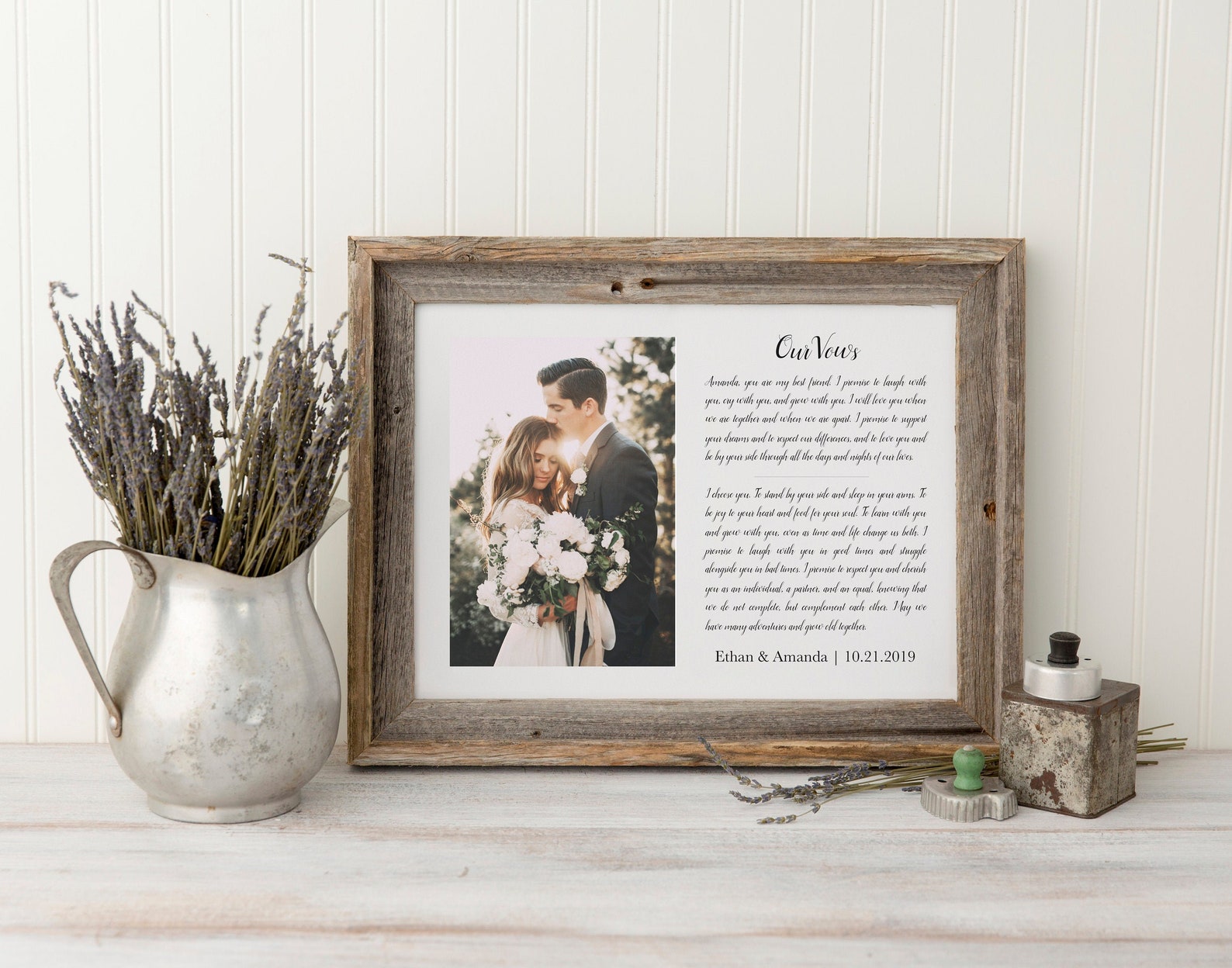 8. Framed Wedding Vow