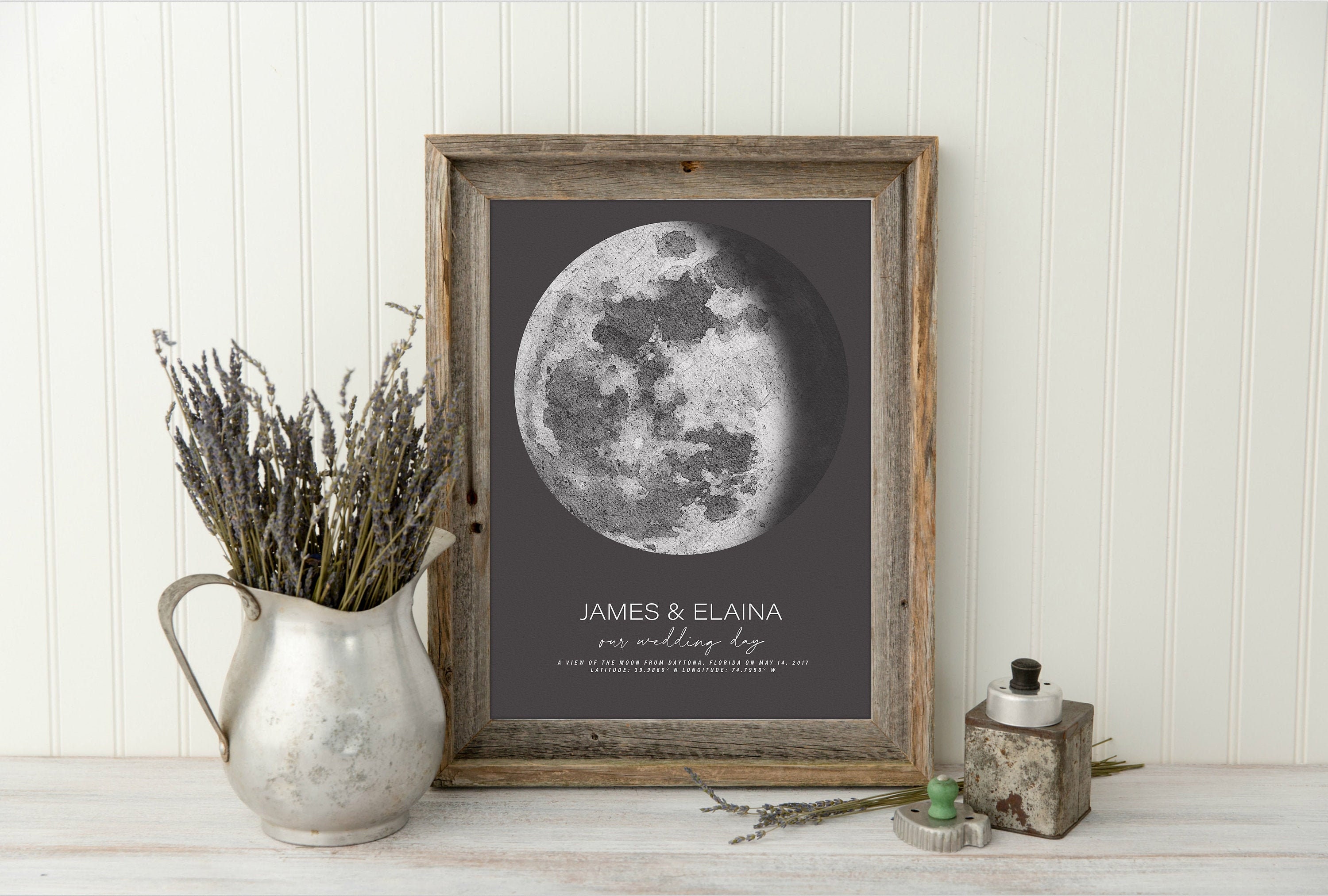 Anniversary Husband Gift for Him Custom Moon Phase Print Mom Gifts for Men Wedding Gifts for Bride Night Sky Print Guy Gift