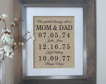 Gift for Parents | Our Greatest Blessings Call Us Mom and Dad | Anniversary Gift | Gifts for Parents | Parents Anniversary | Christmas Gift