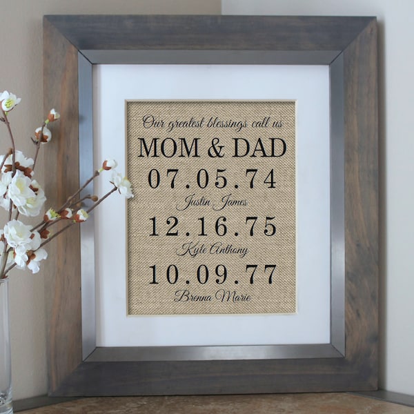 Gift for Parents | Our Greatest Blessings Call Us Mom and Dad | Anniversary Gift | Gifts for Parents | Parents Anniversary | Christmas Gift