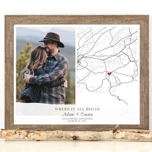 Personalized Valentine Gift for Him, Where We Met Map, Where it all Began, Couple Map Gift for her, Map Custom Map, Anniversary Gift