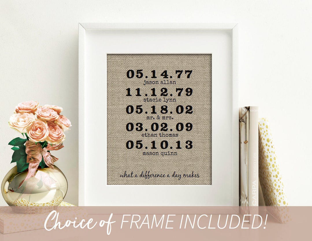FRAMED What a Difference a Day Makes Burlap Print Etsy