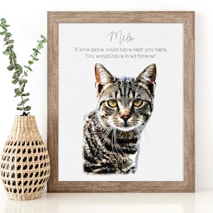 Custom Cat Portrait, Cat Portrait, Cat Memorial Gift, Cat Watercolor Portrait, Custom Cat Painting, Cat Lover Gift, Pet Portrait Painting