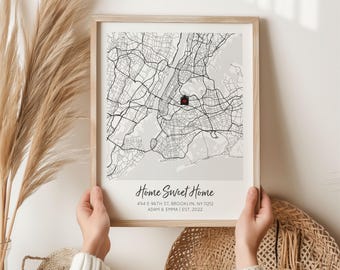 Housewarming Gift First Home Gift Closing Gift Custom New House Map Our First Home Personalized Real Estate Gift Home Sweet Home