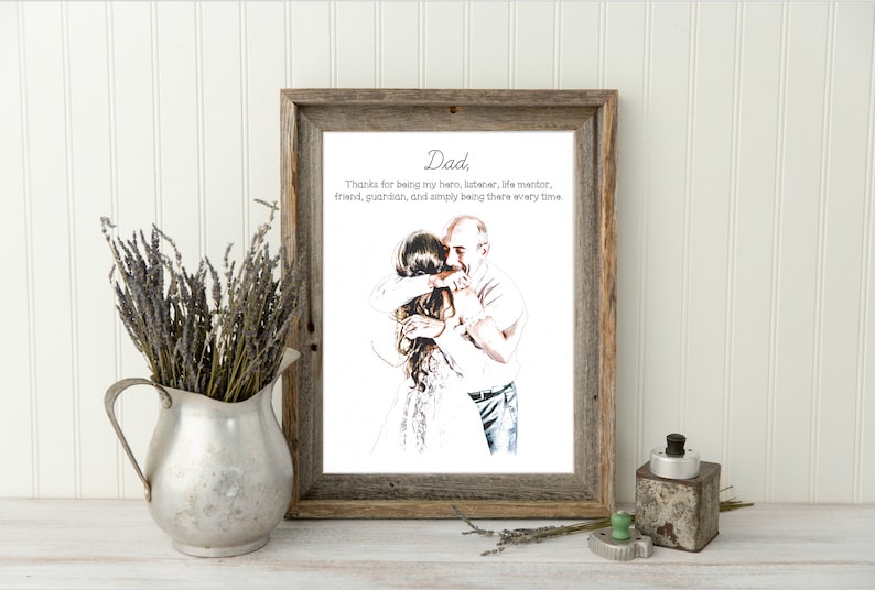 Personalized Fathers Day Gift Father of the Bride Gift from Daughter Mother of the Bride from Daughter Best Dad and Daughter Family Portrait 