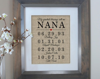 Mothers Day Gift for Grandma Gift for NANA Birthday Gift from Daughter Personalized Nana Gift Mother of the Bride Gift Nana Gift for Mother