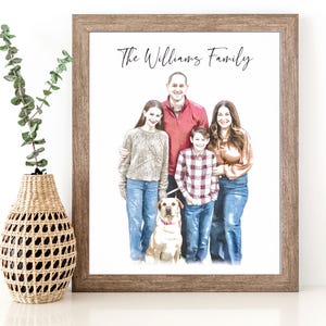 Personalized Family Portraits, Custom Portrait Gift for Family, Our Family Print, Gift for Mom, Birthday Gift for Mom, Mother&#39;s Day Gift
