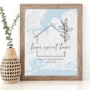 Housewarming Gift, House Map, First Home Gift for Couple, Our First Home, Personalized Map Art, Personalized House Warming Gifts, New Home