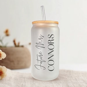 Personalized Future Mrs Glass Can Cup Glass, Future Mrs Glass, Wedding Gifts, Bridal Shower Tumbler, Gifts for Bride, Perfect Bride Gift