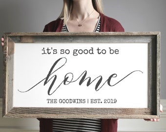 It's so good to be home sign | Housewarming gift | Home sign | Wood sign | Its so good to be home farmhouse sign | Family established sign