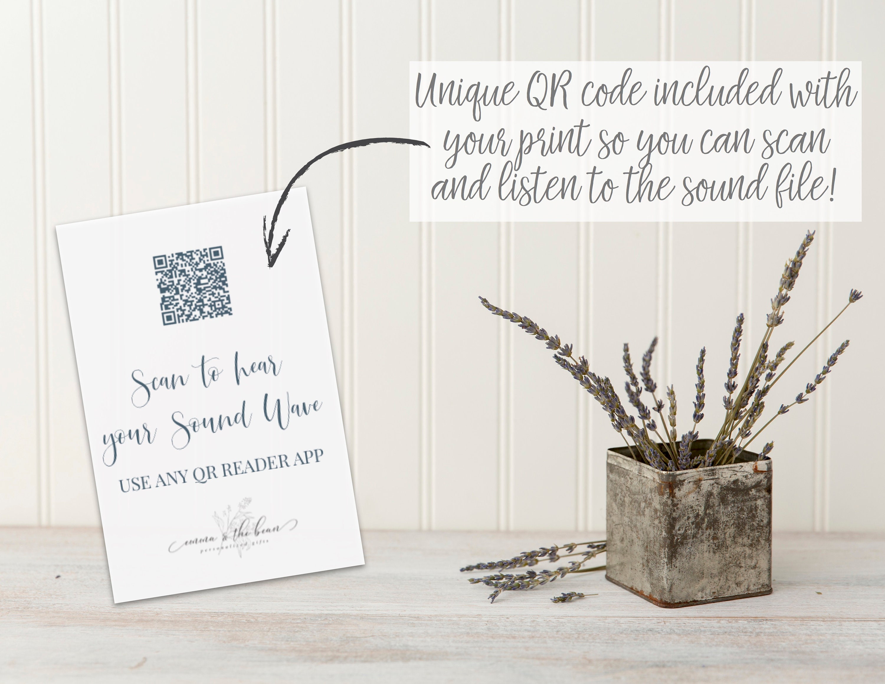 Soundwave Art QR Code Wooden Framed Sign: Voice Recording Keepsake Gift ...