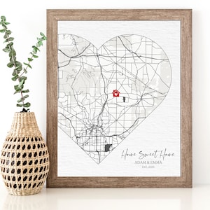 Custom Home Map, First Time Home Buyer, Personalized Housewarming Gift, First Home Gift Map, Our First Home, Our Home Map, Gift from Realtor
