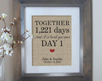 Days Together Personalized Gift for Boyfriend Gift, Anniversary Gift for Boyfriend, Husband Gift, Gift for Wife Gift, Man Gift, Gift for Men