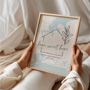 Custom Home Map, First Time Home Buyer, Personalized Housewarming Gift, First Home Gift Map, Our First Home, Our Home Map, Gift from Realtor