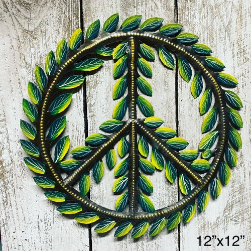Peace Sign Tree of Life Décor Metal Tree Wall Art Nature-inspired