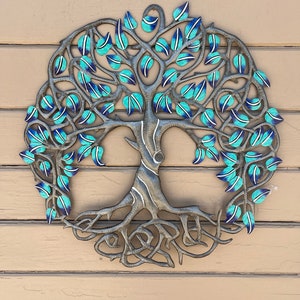 Tree of Life Décor Metal Tree Wall Art Nature-Inspired Handcrafted Tree of Life Spiritual Wall Art Tree Symbolism Boho Chic Wall Décor Haiti