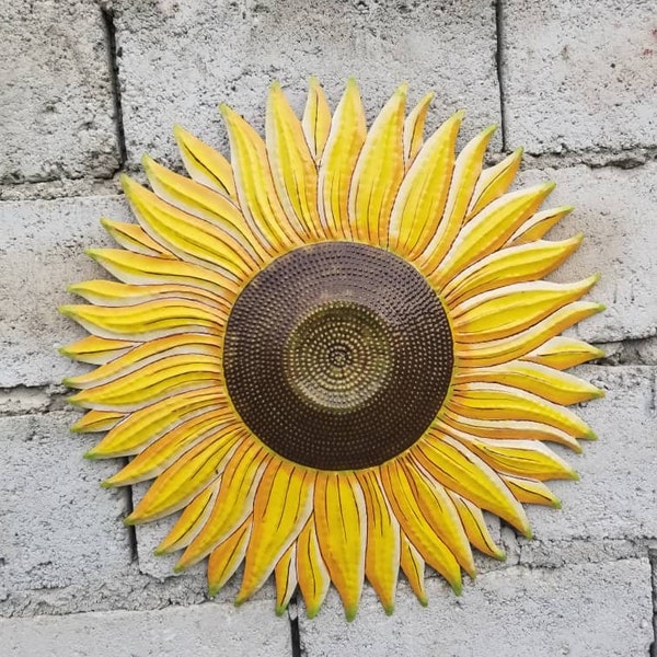 Metal SUNFLOWER HUGE - Handmade in Haiti  Metal Art Tree Metal Tree Garden Outdoor Decor Tree Wall Hanging Metal Art Haiti Forest