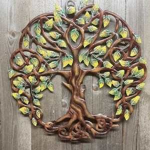 Tree of Life Décor Metal Tree Wall Art Nature-Inspired Handcrafted Tree of Life Spiritual Wall Art Tree Symbolism Boho Chic Wall Décor Haiti