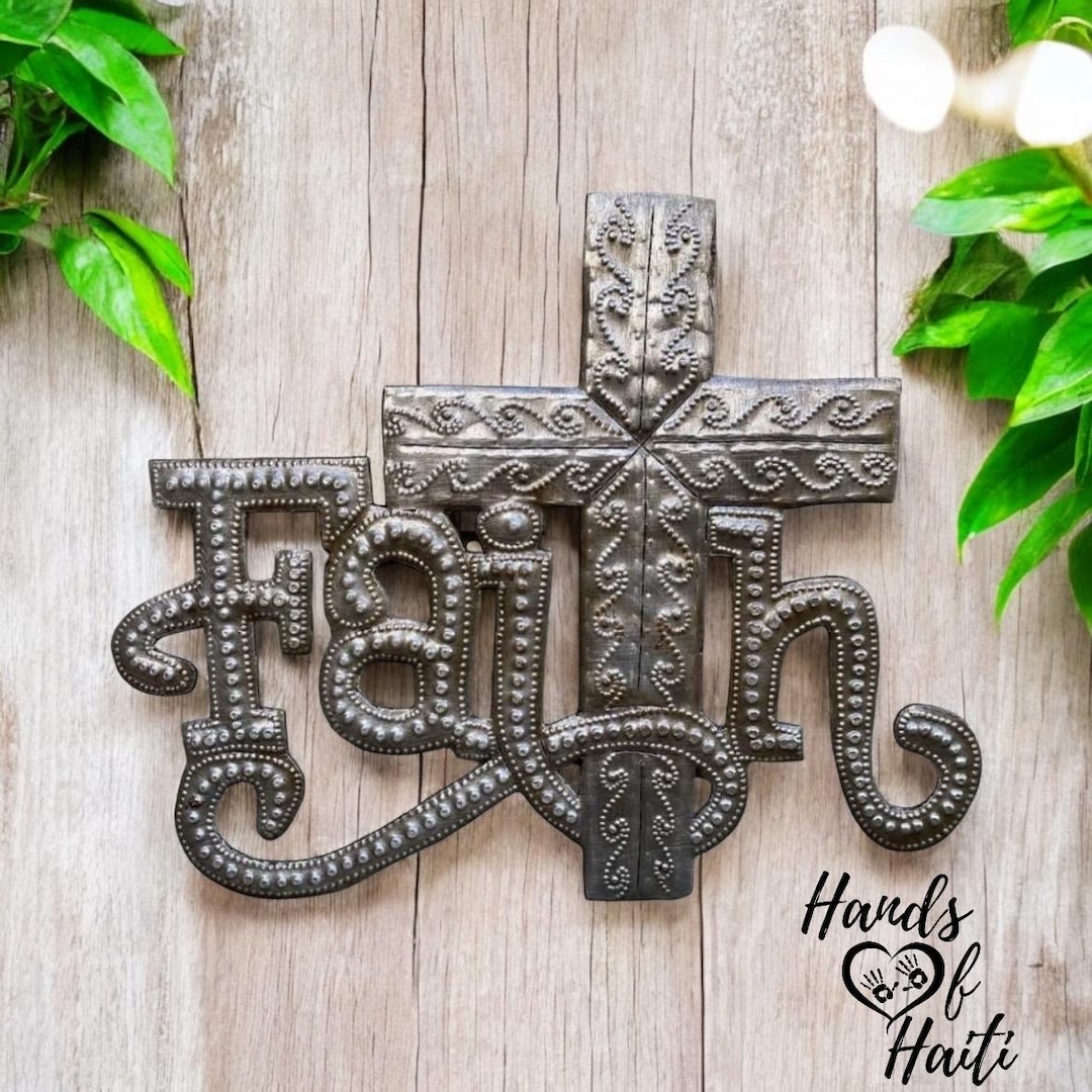 Faith Cross Metal Sign Wall Art Decor Indoor Outdoor Faith Bible Holy ...