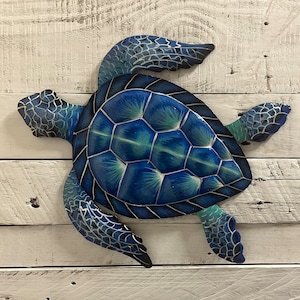 Turtle Wall Decor Nautical Coastal Home Sea Art Handcrafted - Etsy