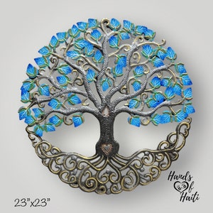 Tree of Life Décor Metal Tree Wall Art Nature-Inspired Handcrafted Tree of Life Spiritual Wall Art Tree Symbolism Boho Chic Wall Décor Haiti