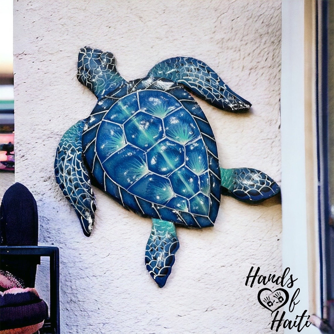 Turtle Wall Decor Nautical Coastal Home Sea Art Handcraft Ocean ...