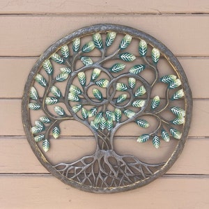 METAL TREE of LIFE - 23" Handmade in Haiti  Metal Art Tree, Metal Tree, Metal Wall Art, Tree Wall Hanging, Metal Art Haitian Art Wall Decor