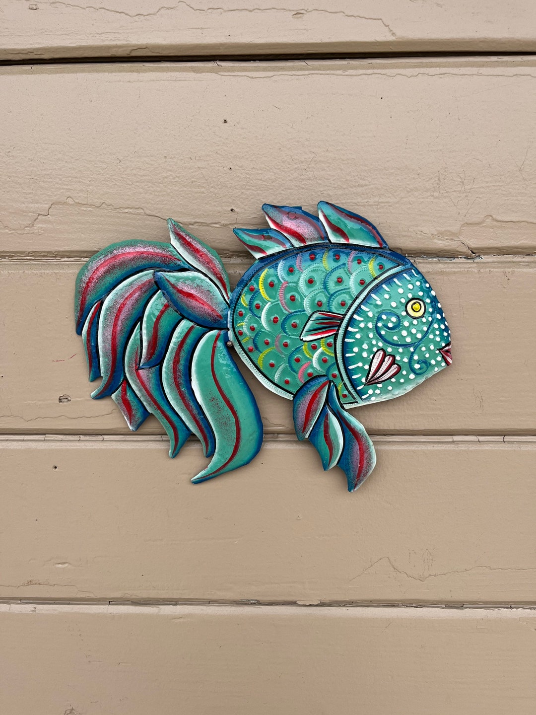 Fish Turtle Shell Haiti Metal Art, Metal Wall Art, Wall Hanging, Indoor