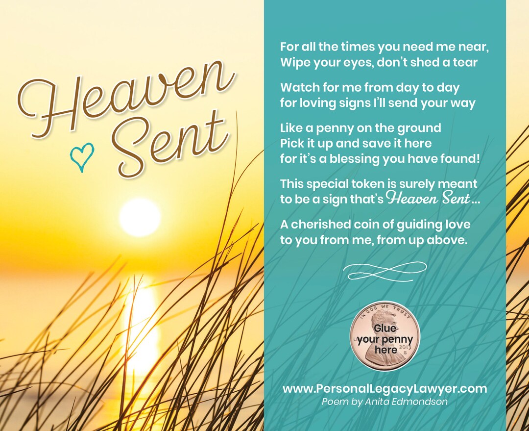 Funeral Favors Sympathy Gift Pennies From Heaven Heaven Sent