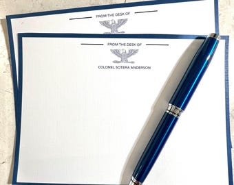 Personalized Military Air Force Stationary | Custom Air Force Notecard | Promotion Gift | Armed Forces | Rank Cards