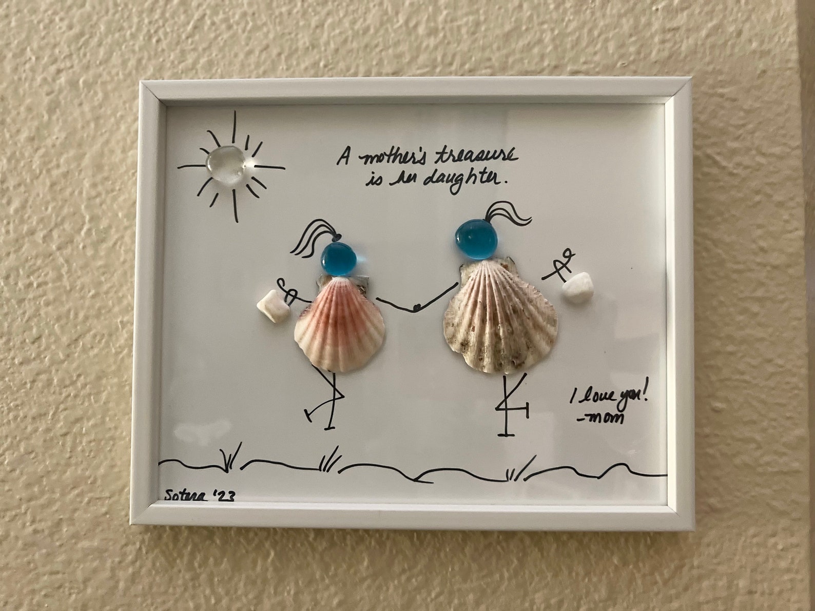 Gift | Mother Daughter Friend Sister | Shell Art | Wall Decor ...