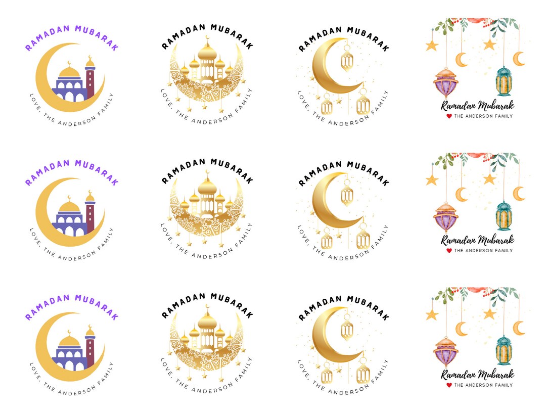 Custom Holiday Stickers | Ramadan Mubarak Gift Labels | Gift Tags - Etsy