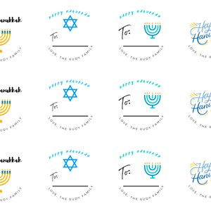 Custom Holiday Stickers | Happy Hanukkah gift labels | gift tags