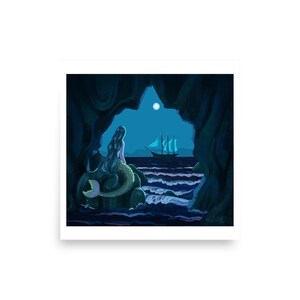 Mermaid Wall Art Decor Illustration Print