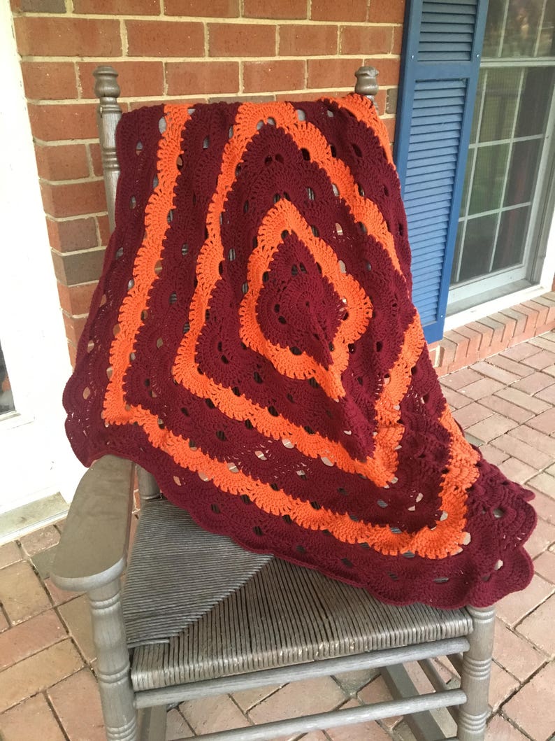 MaroonOrange MADE TO ORDER Crochet Virus Baby Blanket