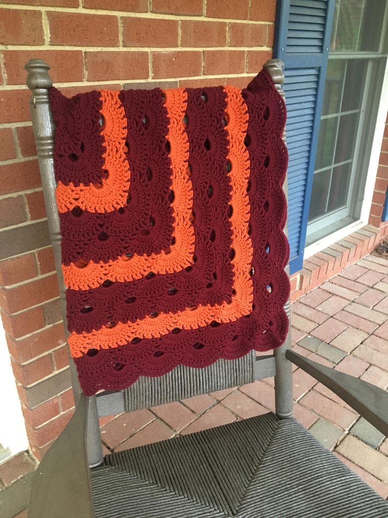 MaroonOrange MADE TO ORDER Crochet Virus Baby Blanket