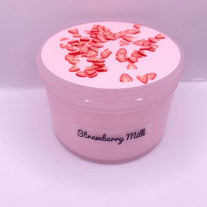 Strawberries milk slime