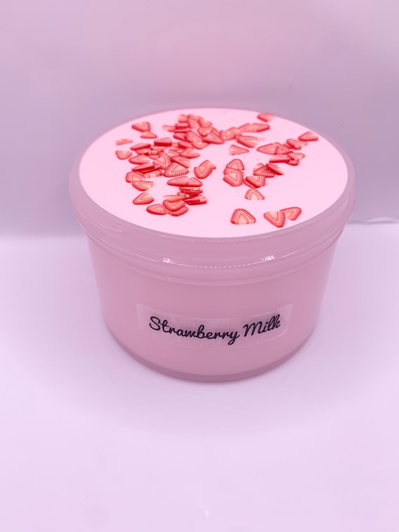 Strawberries Milk Slime - Etsy