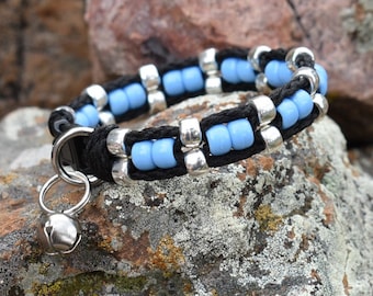 Blue Beaded Cat Collar - Beaded Cat Collars - Cute Cat Collars - Cat Collars -  Kitty Collars - Gifts for Cat Lovers - Boy Cat Collars