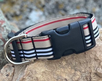 Striped Dog Collar - Designer Plaid Dog Collar - Custom Plaid Dog Collar - Plaid Dog Collar - Tartan Plaid Dog Collar - Gift for a New Puppy