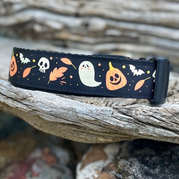 Zombie Dog Collar - Pumpkin Dog Collar - Bat Dog Collar - Halloween Dog Collar - Skull Dog Collar - Spooky Dog Collar - Ghost Dog Collar