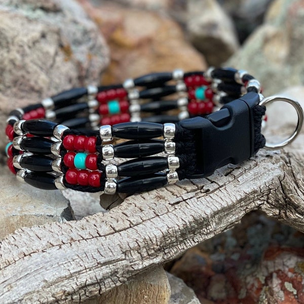 Native Inspired Dog Collars - Beaded Dog Collars - Turquoise Jewelry - Native American Beaded Dog Collar - Native American Dog Collar