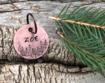 Custom Pet Tag - Pet ID Tags - Copper Dog Tag - Personalized Dog Tag - Metal Dog Tag - Nature Themed Dog Tag - Dog Tags for Dogs - Dog Tag
