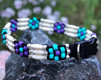 Purple Dog Collars - Beaded Dog Collars - Native American Dog Collars - Large Dog Collars - Small Dog Collar - Unique Dog Collars - Puppies