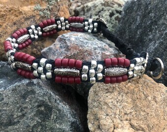 Martingale Dog Collars - Slip On Dog Collars - Beaded Dog Collars - Burgundy Dog Collar - Custom Dog Collars - Training Collars for Dogs