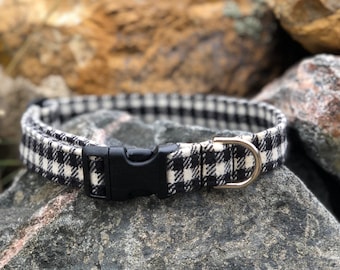 Houndstooth Dog Collar - Houndstooth Pattern Dog Collar - Black & White Dog Collars - Houndstooth - Quick Release - Designer Style Collars