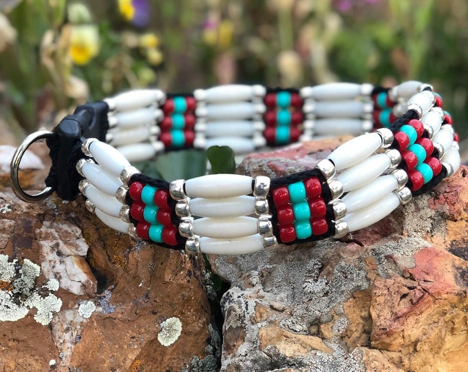 Native American Dog Collars Beaded Dog Collars Gifts for New Puppy Western Dog Collars Turquoise