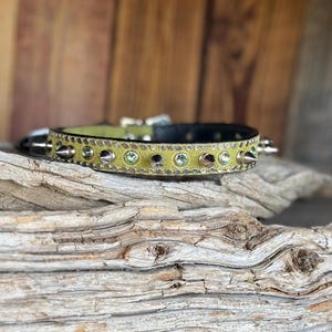 Crystal Spiked Dog Collar - Anti Bite Dog Collar - Spiked Crystal Dog Collar - Mastiff Dog Collar- Spike Dog Collar - Dog Collar With Spikes