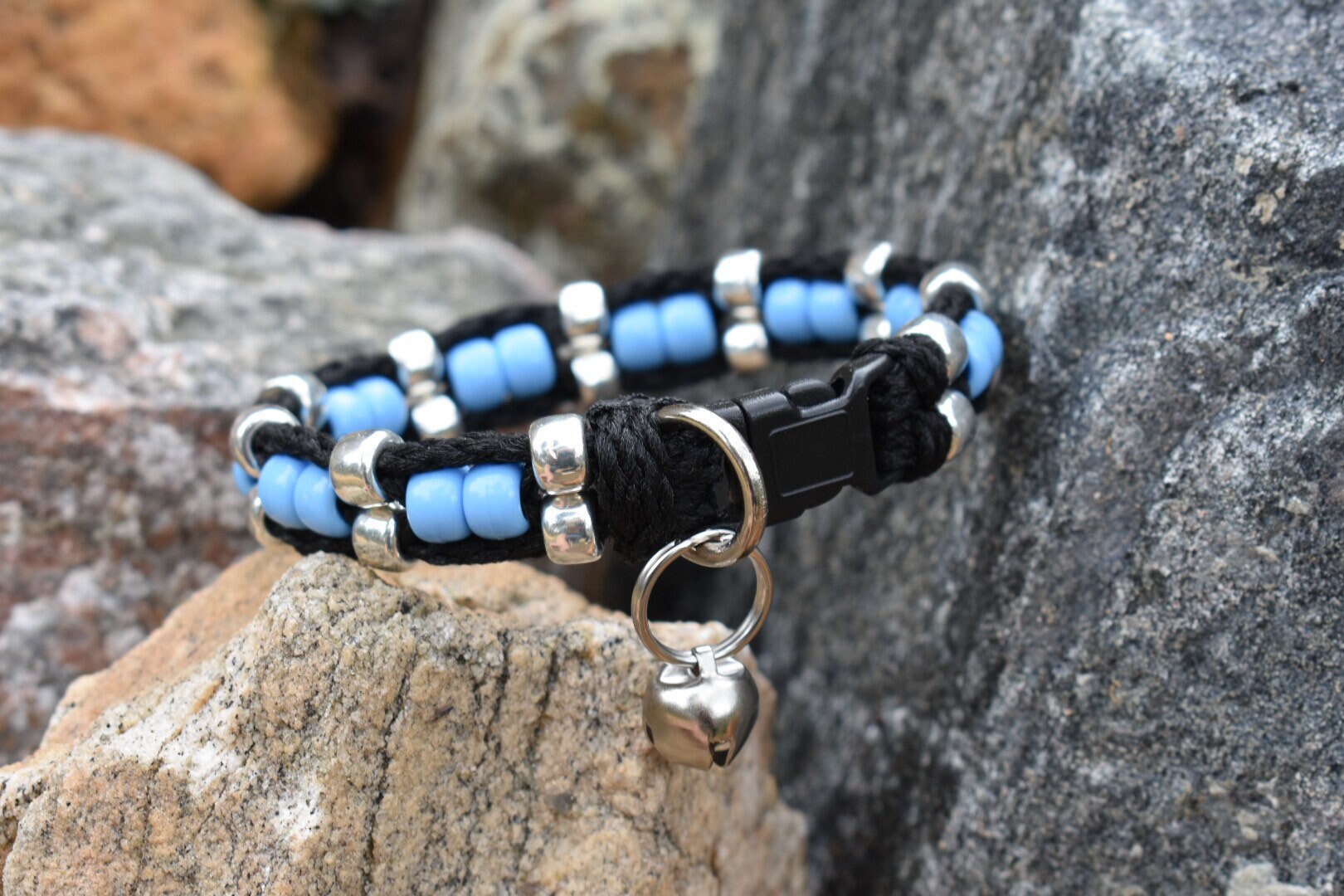 Blue Beaded Cat Collar Beaded Cat Collars Cute Cat Collars Etsy